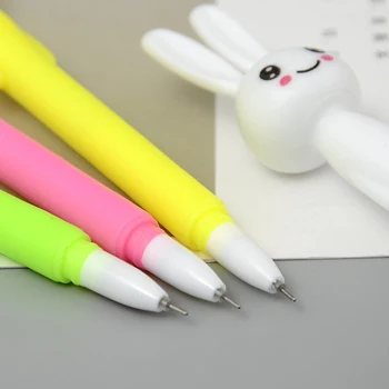 0,38 мм Kawaii Пластмасов Гел писалка Мультяшная дръжка-заек Прекрасни Неутрални Химикалки За писане Детски подарък Корейски Канцеларски материали, ученически пособия