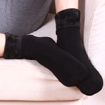 1 чифт женски чорапи Зимни топли дебели чорапи Вълнени домашни зимни обувки Памучни чорапи Дамски зимни кадифени чорапи за жени