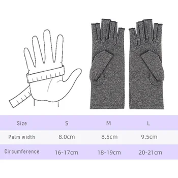 1 Чифт Компрессионных ръкавици за артрит Подкрепа на китките Памук, ставни Болки Ръкавици за ръце с половин пръст Велосипедни Ръкавици За жени Офис обзавеждане