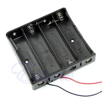 1бр Нова Пластмасова Кутия За Съхранение за Носене на Притежателя на Черно За 4шт Батерии 18650 С 6