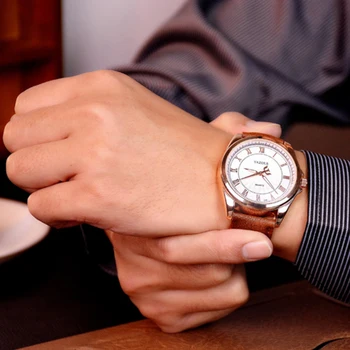 2020 Мъжки часовник Минималистичные часовници Мъжки часовници Кварцови Кафяви кожени аналогов часовник Модни часовници за мъже Подаръци relojes hombre