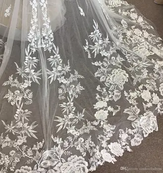 2020 Секси Плажни Сватбени рокли Линия Илюзия Тюл с отворен гръб 3D Лейси апликация на Сватбени рокли с дълбоко V-образно деколте Сватбена рокля Boho