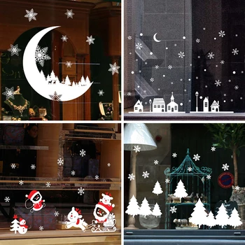 2021 Весела Коледа Етикети в Прозореца на Коледна Украса за Дома Навидад Натальные Коледна Украса на Подарък за Нова Година 2021