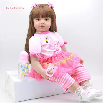 24-инчов Винил Кукла Reborn Мека Силиконова Кукла Reborn Baby Реалистични Кукли Reborn Новородени Деца lol