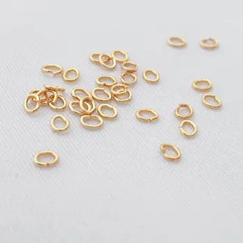 (29088)2 г,на около 150 бр. 3*2 мм 24 До Шампанско Позлатени Овални Месингови пръстени за скачане Разделени пръстени на Висококачествени бижута и аксесоари