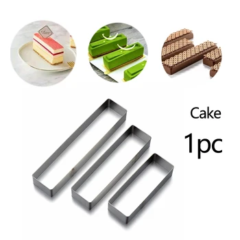 3 размера на Муссовое Пръстен от Неръждаема стомана, Правоъгълна Пръстен за торта Кутии за бисквити Пяна За Печене Форма за Торта за изпичане Тирамису Инструменти за печене Гореща разпродажба