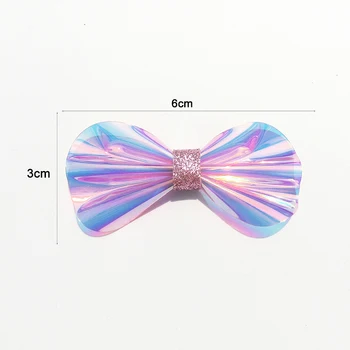 3D Ръководство за работа с лазерни пайети Лък Апликация на Петна от мъниста с Апликация пайети Промяна на цвета на кръпка САМ Аксесоари с пайети Фиби за коса