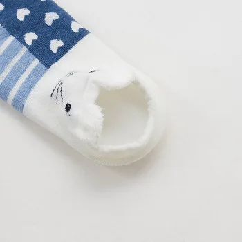 4 чифта нови забавни Харадзюку високо качество, творчески кристални пера прежда стерео чорапи карикатура на сладък животни, с нисък покрив памучни дамски чорапи