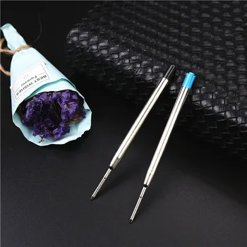 5 бр. или 1 бр. метална роликовая дръжка за презареждане на 0,7 мм, черно-синя химикалка писалка добро качество на бензиностанция