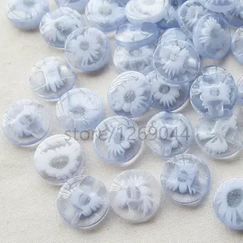 50 бр. лот 14 мм, и синьо цвете Пластмасови копчета за шиене/апликация/craft