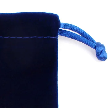 8*10 СМ Висококачествени Сини Кадифени Торбички За опаковане на бижута Дисплей с завязками Подаръчни Торбички и чанти на едро