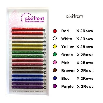 8 цвята преливащи ресничките за удължаване на мигли, индивидуални цветни мигли, индивидуално удължаване на миглите от изкуствена норка