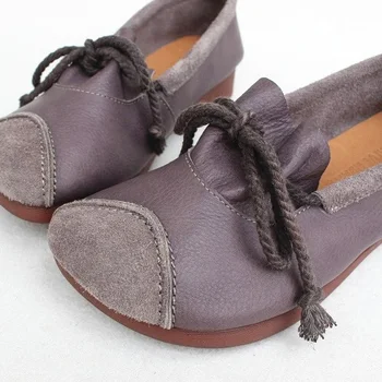 Careaymade-Пролетно кожени дамски обувки в оригинален стил, дишаща ежедневни обувки на плоска подметка от телешка кожа, ръчна изработка