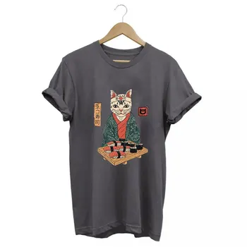 COOLMIND памук японски котка с принтом унисекс тениска ежедневни свободна женска тениска с принтом котка женска тениска тениска