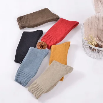 [COSPLACOOL] Зимните Бонбони Цвят Памучни дамски чорапи Куп Куп Чорапи Удебеляване на Топли Обувки и Чорапи Calcetines Mujer