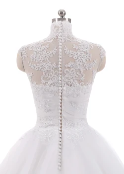 Fansmile Високо Vestidos de Новия Тюл Винтажное бална рокля Сватбена рокля 2020 Принцеса Качествено Бельо Булчинската рокля на Булката FSM-022T