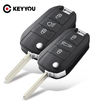 KEYYOU Калъф за дистанционно Ключ за Citroen C4L CACTUS C3 C5 C6 C8 Xsara Picasso За Peugeot 3008 и 308 RCZ 508 408 2008
