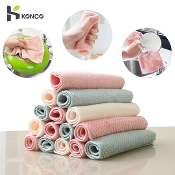 Konco Кухненско кърпа от микрофибър за почистване кърпи от микрофибър Кърпа за почистване на домакински и кухненски кърпи за миене на съдове
