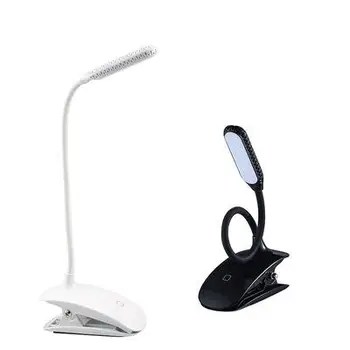 Led лампа Клип за четене на Книга, Дневна светлина USB Зареждане Скоба за очила Лампа с 12 led лампи Сензорен превключвател на 3-степенна регулируема яркост