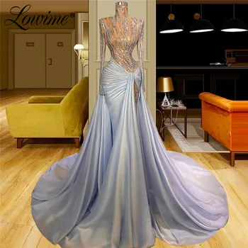 Lowime Дубай Вечерни рокли с дълги ръкави близкия изток Русалка Вечерна рокля знаменитост 2021 висшата мода Арабската илюзия Вечерна рокля за абитуриентски бал