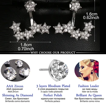 LXOEN Модни обеци-карамфил Druzy Star с Маркизой Циркон Сребърен цвят Обеци-карамфил за жени Шипове Бижута Подарък Pendientes