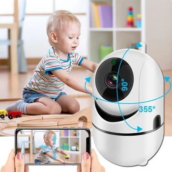 WiFi следи бебето с Камера 1080P HD Камера Детска Спящата Помещение Гледане на деца Двупосочна Аудио Наблюдение На Дома на сигурността Камера Babyphone