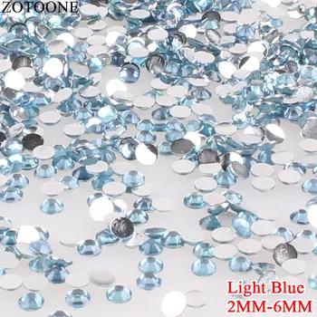 ZOTOONE 3D Light Blue Crystal Смола за Нокти-Арт Кристали Без Поправки Обувки с кристали без с Кристали Лепило На Стразе Апликация E