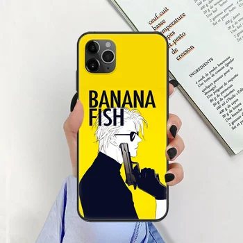 Бананова риба Калъф за вашия телефон, Калъф за iphone 5 5s se 2 6 6 s 7 8 12 mini plus X XR XS 11 PRO MAX черен луксозен корпус доста Etui