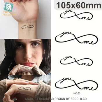 Боди-арт водоустойчив временни татуировки за мъже и жени, двойки 3d букви дизайн на флаш татуировки стикер Безплатна доставка HC1053