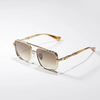 Висококачествена квадратни рамки за очила от титанова сплав дамски рамки за очила с късогледство мъжки ретро дизайнерски маркови слънчеви очила