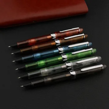 Висококачествена писалка JINHAO 992 Пластмасова Прозрачна Въртяща се Цветна Класическа калиграфия 0,38 ММ Офис дръжка за огъване на Fude