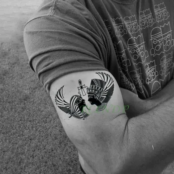 Водоустойчив Временна Стикер с татуировка на Древен Египет Scarab Фалшива Татуировка Флаш татуировка Татуаж за ръце и крака за мъже и жени