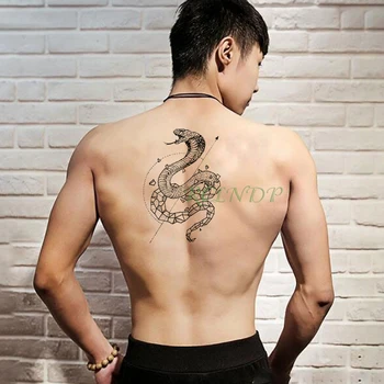 Водоустойчив Временна татуировка Стикер змия геометрично животно фалшива татуировка флаш татуировка е временна татуировка за мъже и жени