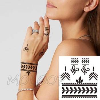 Водоустойчив татуировка стикер стрелка точка триъгълник тотем фалшива татуировка на ръката-шия пръст прехвърляне на вода светкавица боди-арт временна татуировка