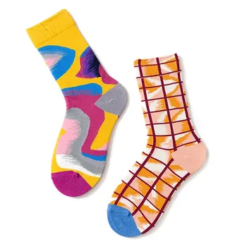 Графити Портрет На Личността Смешни Чорапи, Топли Цветни Щастливи Жакард Жените Чорапи Творчески Calcetines Mujer Skarpetki Meias