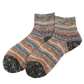Дамски чорапи за момичета Дебела Вязаная Кожа Цвят Реколта Цветна Мода Безплатен Независим Дизайн, Високо Качество на Среден чорап
