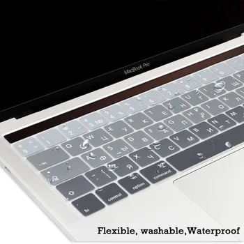 За Macbook 2019 Pro 13 15 Стикер на клавиатура със сензорен панел ЕС Руска Кирилица Испански на Френски и Английски Цвят на наклон на кожата