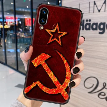 Знаме на Съветския Съюз Аксесоари за знамена на СССР Калъф за телефон Huawei Honor 6A 7A 7C 8A 8X 8 9 9X 10 10i 20 Lite Pro черно 3D funda доста