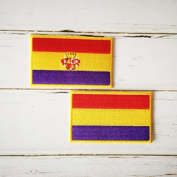 Испания (1931-1939) Знамето На Втората Испанска Република Пълна Нашивка За Жилетка, Шапка, Дънки, Ютия На Етикет Икона, Бродирани 8*5 См