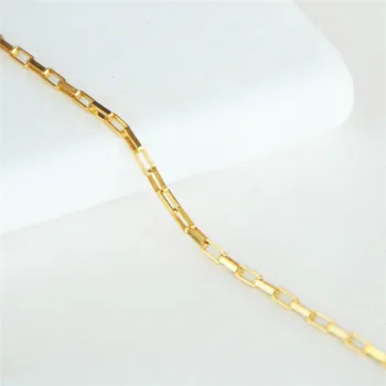 Истинска 14-каратная златна верижка с отворена скоростна 1,25 мм Верига Огърлица от Златни накити Минималистичная Златна верижка направи си САМ Бижута