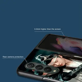 Калъф за Samsung Galaxy Z Fold 3 Боядисана обвивка, черен цвят, монтиране на твърд калъф Cubre Z Fold3, Калъф за телефон, Xiao Жан, Несломимия