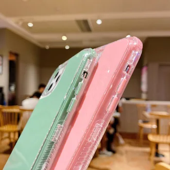 Калъф за мобилен телефон с лека броня цвят на бонбони за iPhone 11 12 Pro Max XS Max X XR 7 8 Plus 12Pro SE 2020 