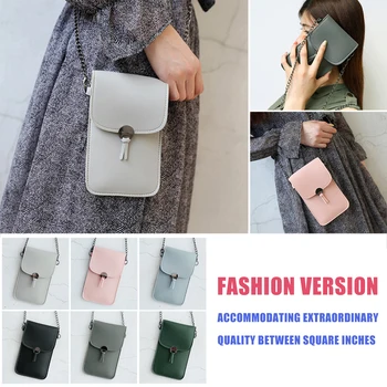 Калъф за мобилен телефон Чанта Модни дамски чанти от изкуствена кожа Калъф за мобилен телефон за момичета Чанта на рамото за iPhone, Samsung, Huawei Honor Xiaomi