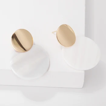 Кръгла мивка клип на обеци геометрични обеци за жени от Пънк невероятен клип за уши Бижута 2019 дамски обици