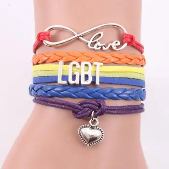 ЛГБТ Модел Гривна Безкрайността на ЛГБТ Гордостта на Любовна Двойка Плетени Плетени Гривни и Лесбийките, Гейовете е бисексуален Подаръци за приятелство Бижута