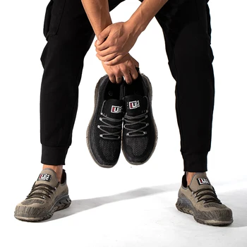 Лека защитни обувки Мъжки работни защитни ботуши Със стоманени пръсти, Устойчиви на пробиване Работна обувки, Улични маратонки за мъже