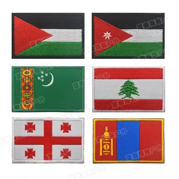 Ленти с бродерия на националния флаг Икони Емблемата на военната армия Обръч и Тактическа Линия Монголия Ливан, Йордания, Грузия Палестина