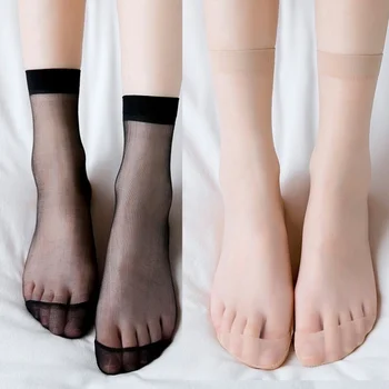 Летни секси ултра-тънки прозрачни кристални копринени чорапи за жени, момичета, Еластични къси найлонови чорапи, дамски чорапи, дамски чорапи