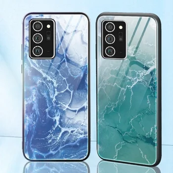 Луксозен Калъф за телефон от закалено Стъкло с мрамор модел за Samsung S21 Ultra 5G S10 Plus Забележка 20 Pro all inclusive Защитен калъф