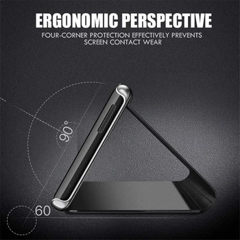 Луксозен Огледално Обръщане Smart-Калъф за Xiaomi Redmi Go M1903C3GG M1903C3GH Fundas Etui На Оригиналната Магнитна Кожена Капака на Телефона